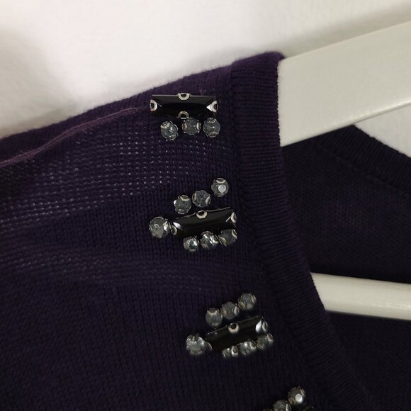 Simply Vera Vera Wang Purple Embellished Tunic Sweater - Picture 3 of 9